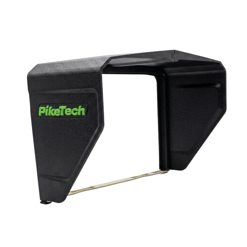 PikeTech PRO Visor installed on a Humminbird HELIX fish finder for improved visibility and glare reduction