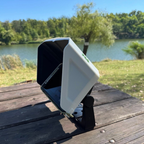 Lowrance fish finder protected from direct sunlight with PikeTech PRO Visor