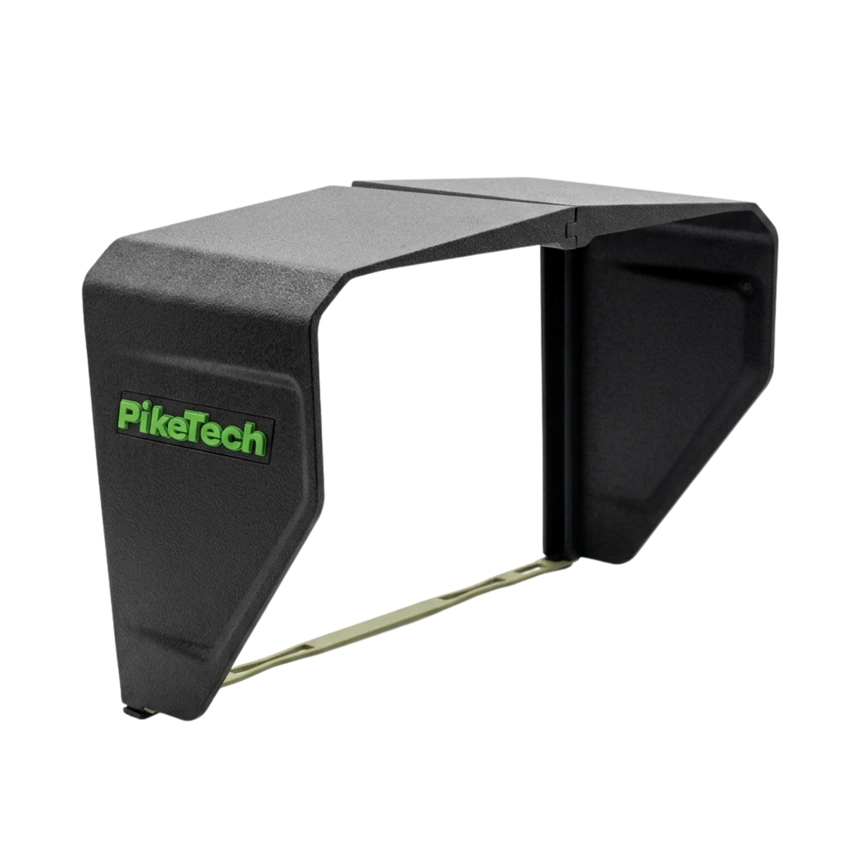 PikeTech PRO Visor for fishfinder and marine electronics showing premium ASA material construction with UV, heat and marine resistance for harsh outdoor conditions