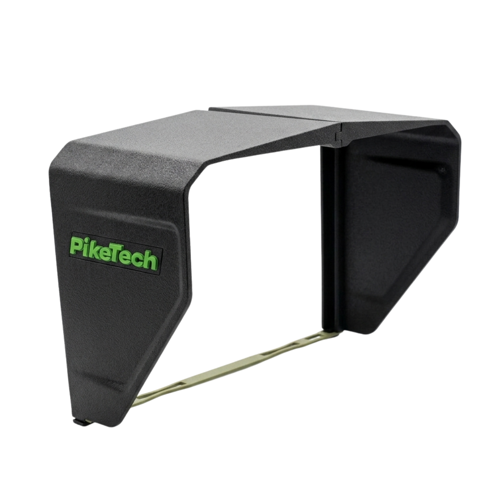 PikeTech PRO Visor for fishfinder and marine electronics showing premium ASA material construction with UV, heat and marine resistance for harsh outdoor conditions